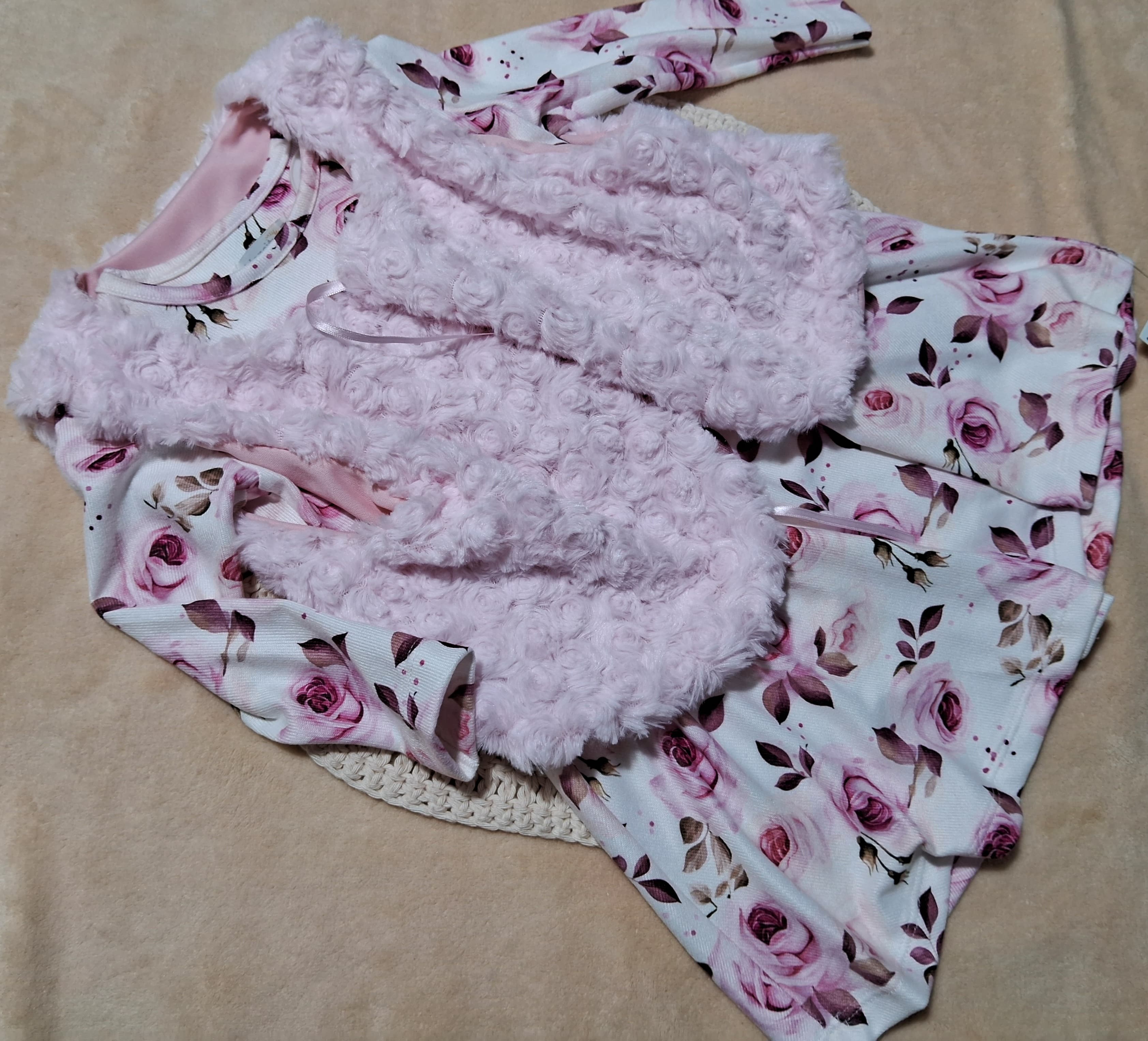 Vestido suave y delicado con chaleco, ropa de bebés